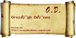 Országh Dénes névjegykártya